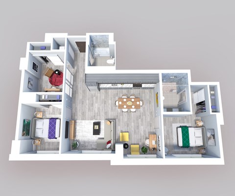 a floor plan of a 1 bedroom apartment